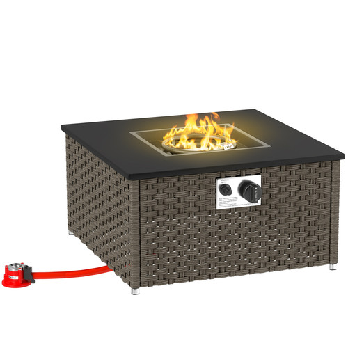 Gas fire pit - gas, rattan