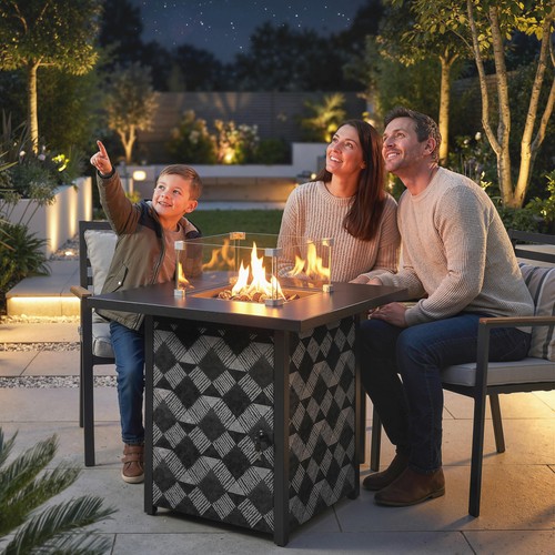 Square propane gas fire pit - propane,