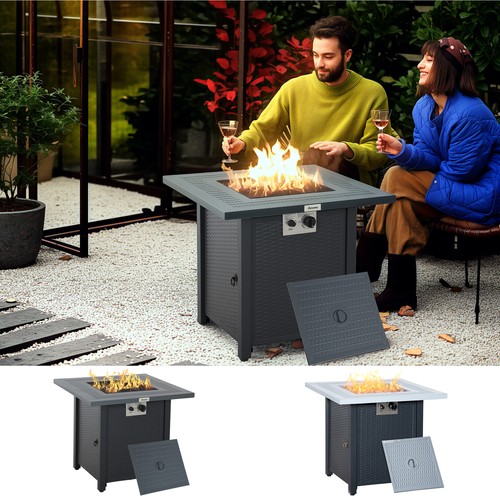 Square propane fire pit table - propane,