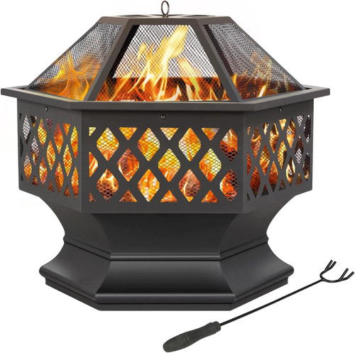 Hexagon outdoor fire pit - hexagon,