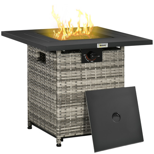 Outsunny gas fire pit - table, w/