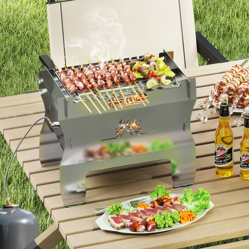 Portable bbq grill with - in,