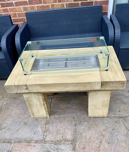 Garden gas fire pit - garden, table