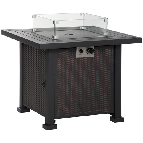 Square gas fire - gas, table