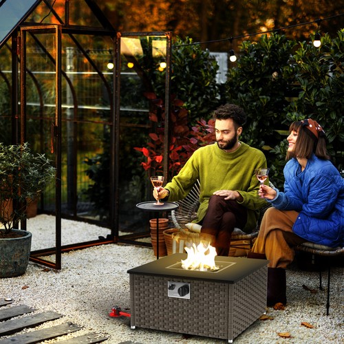 Rattan gas fire pit - kw,