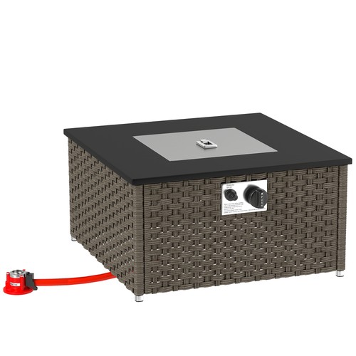 Rattan gas fire pit coffee - fire,
