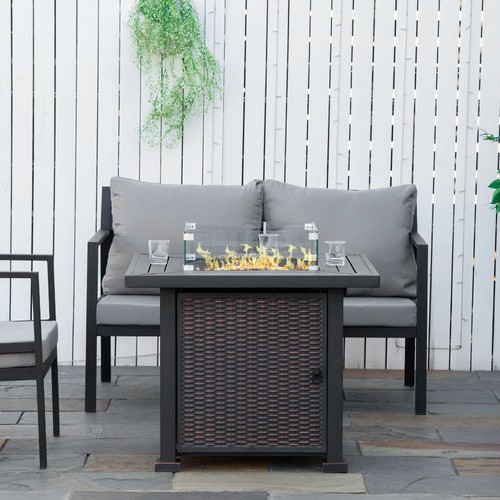 Square propane gas fire pit - propane,