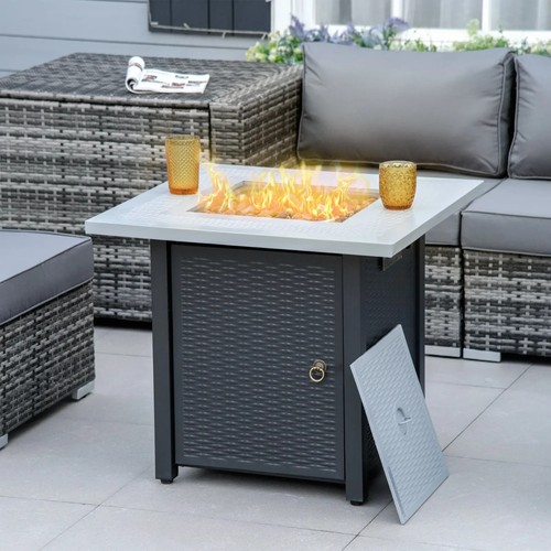 Metal outdoor fire pit - fire,