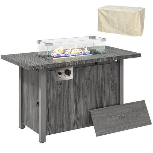 Outsunny gas fire pit table - fire,