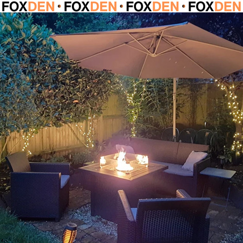 Rattan garden firepit table - rattan,