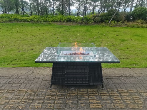 Fimous rattan gas fire pit - rattan,