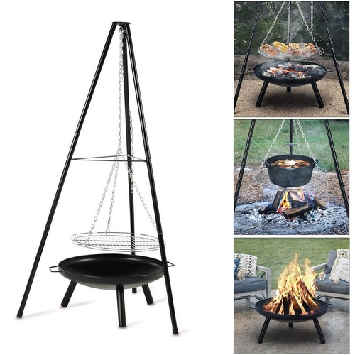 Tripod outdoor fire pit - fire, bbq