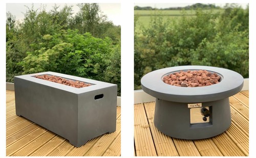 Modern fire pit table concrete - table,