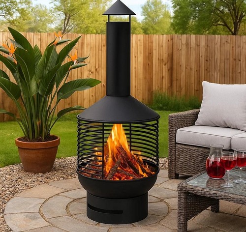 Metal chiminea fire pit - metal,