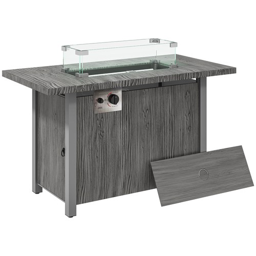 Square gas fire pit - square,