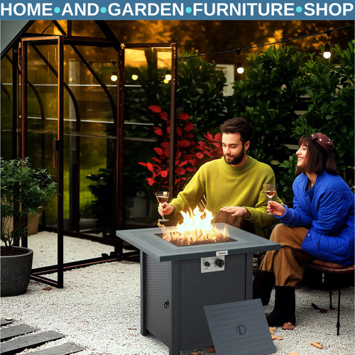 Square propane gas fire pit - propane,