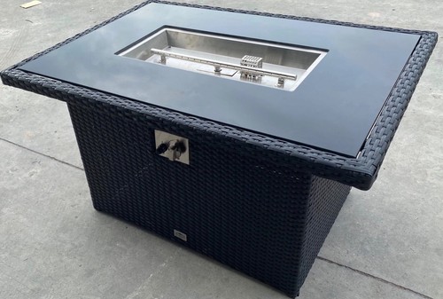 Black rattan gas - gas, firepit